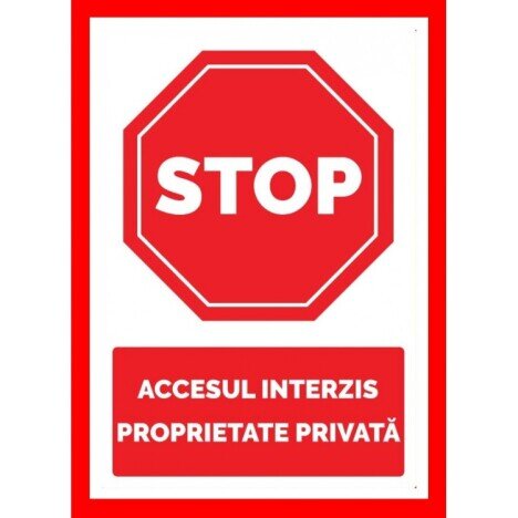 Placuta stop accesul interzis proprietate privata